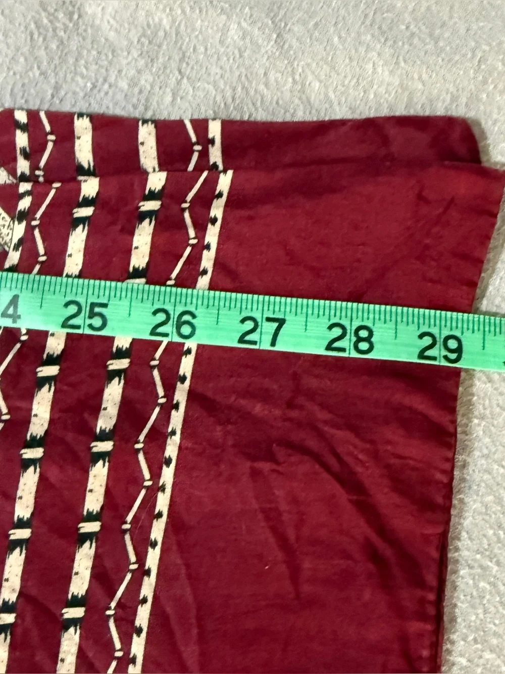 Burgundy Maroon Patterned Silk Scarf